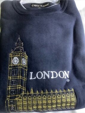 Capital London Navy 'London' Embroidered Big Ben Sweatshirt